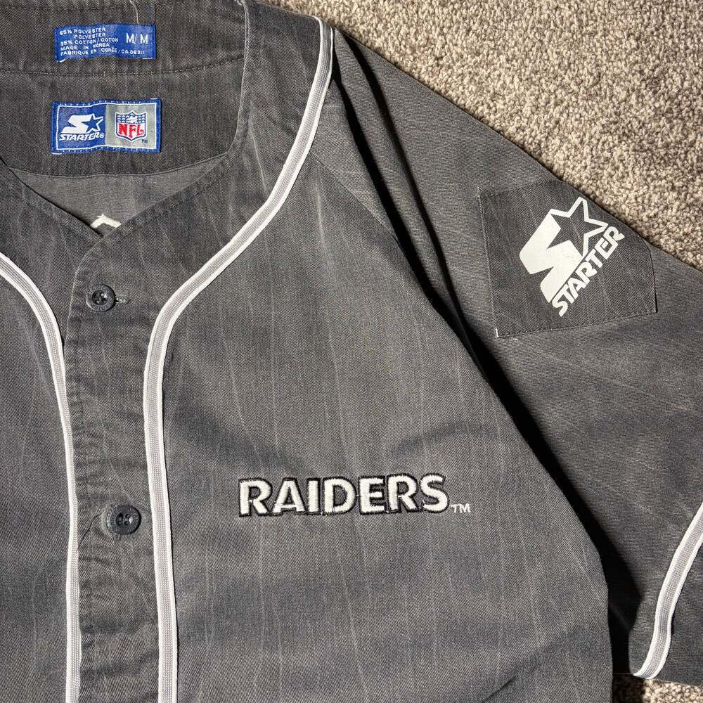 NFL VTG 90s LOS ANGELES RAIDERS STARTER BASEBALL JERSEY - Picture 2 of 5